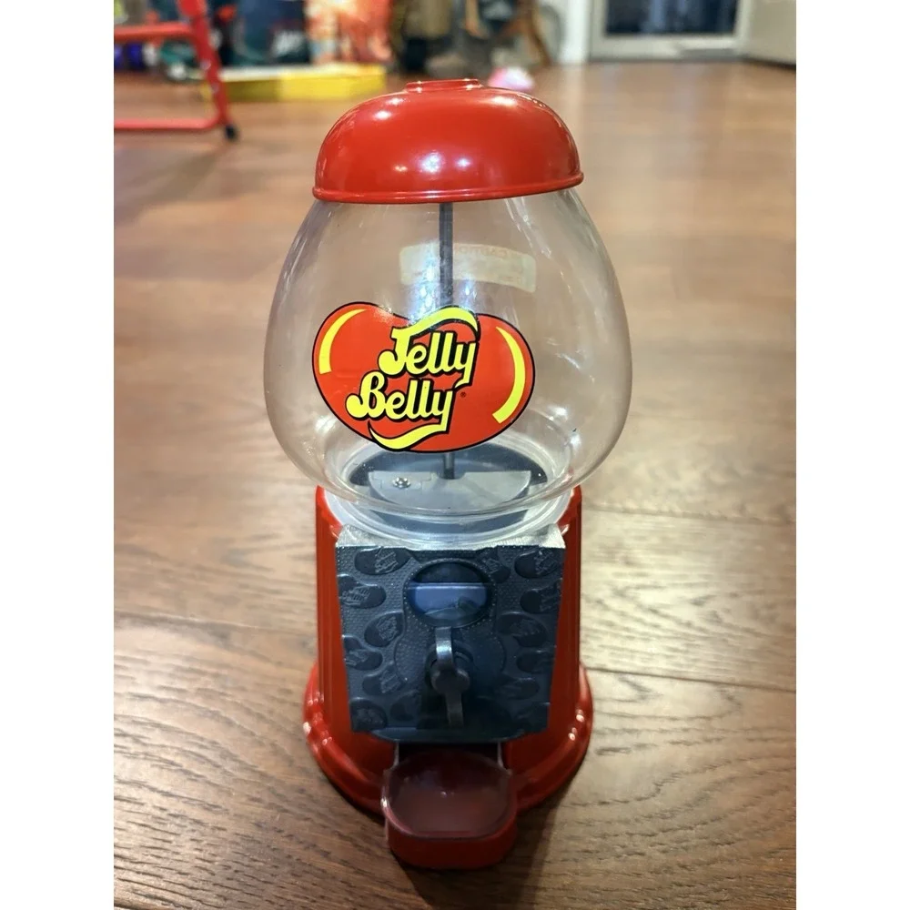 Vintage Jelly Belly Dispenser Machine - Glass & Metal Coin Candy Gumball Bank